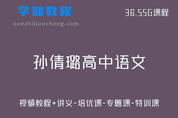 学魁榜高中语文教程孙倩璐高考语文视频教程+讲义-培优课-专题课-特训课