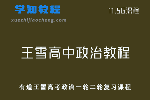 有道21年王雪高中政治视频教程全年联报班-高考政治一轮二轮复习课程