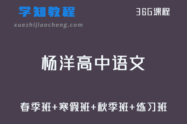 21年杨洋高中语文视频教程+讲义全年班（春季班+寒假班+秋季班+练习班）