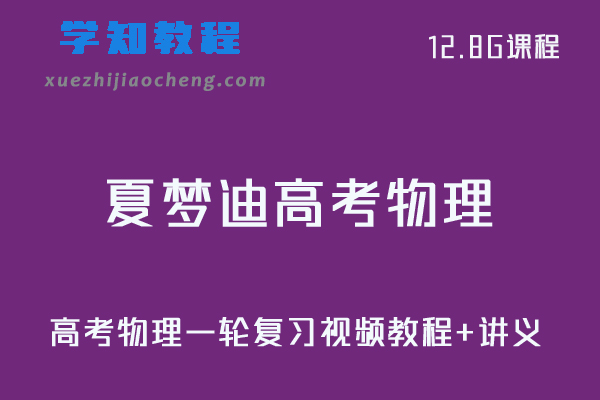 2022夏梦迪高考物理一轮复习视频教程+讲义