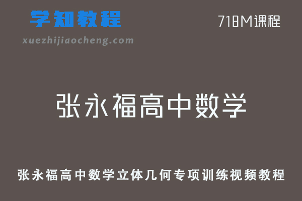 张永福高中数学立体几何专项训练视频教程