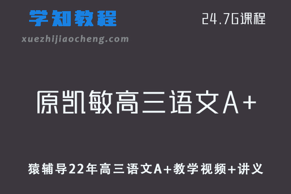 猿辅导高中语文网课教程22年猿辅导原凯敏高三语文A+教学课程+讲义