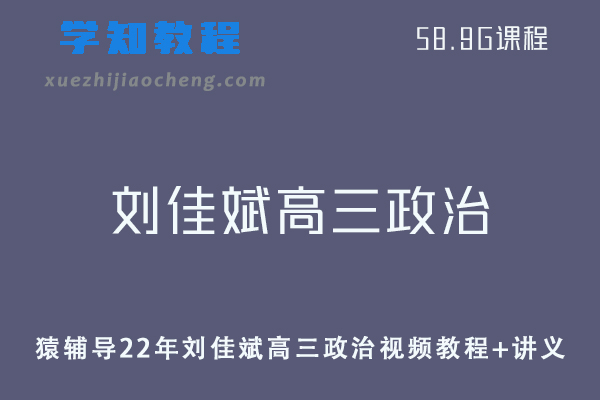 猿辅导高中政治网课教程22年刘佳斌高三政治视频教程+讲义