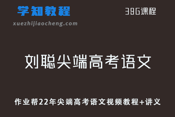 作业帮高中语文网课教程22年刘聪尖端高考语文复习视频教程+讲义学习资料