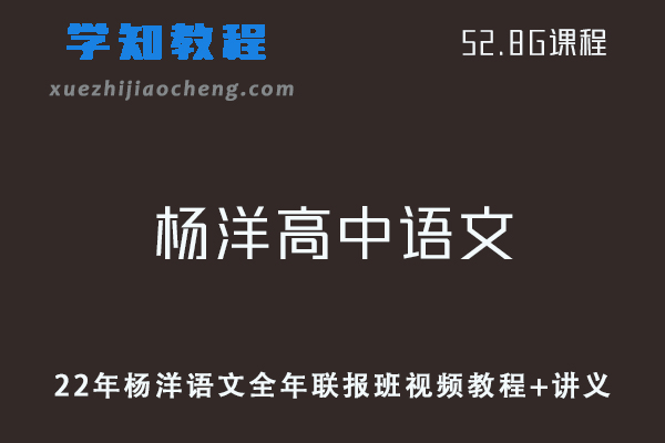 高中语文教程2022年杨洋高中语文全年联报班视频教程+讲义