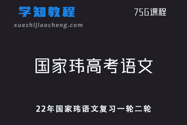高中语文网课资源教程22年国家玮高考语文全年联报班复习一轮二轮视频教程+讲义