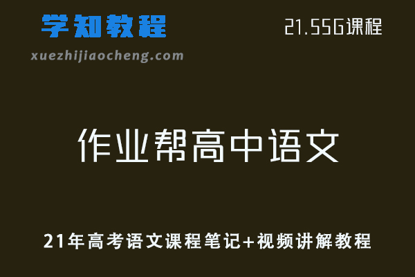 作业帮高中语文网课教程21年高考语文课程笔记+视频讲解教程