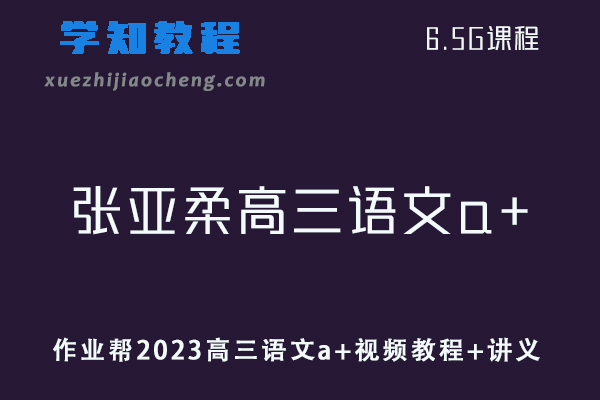 高中语文网课教程作业帮2023张亚柔高三语文a+一轮复习视频教程+讲义（暑假班）