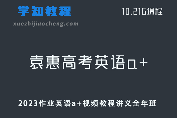 高中英语网课教程2023作业帮袁惠高考英语a+视频教程讲义全年班（暑假班）