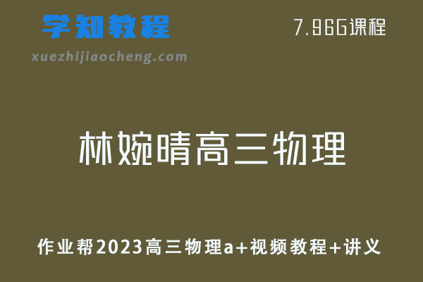 高中生物网课教程作业帮2023【林婉晴】高三物理a+视频教程+讲义（暑假班）