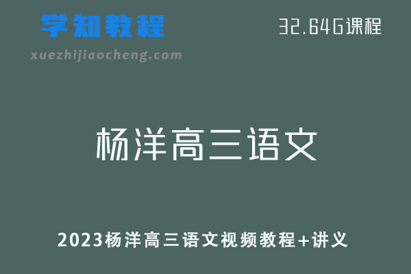 高中语文网课教程2023杨洋高三语文视频教程+讲义