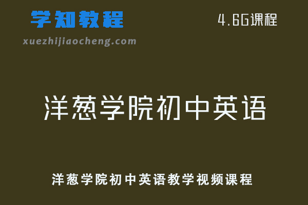 初中英语网课教程洋葱学院初中英语教学视频课程
