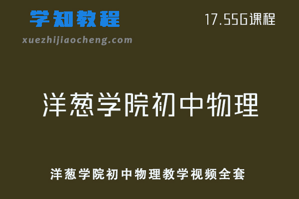 初中物理网课教程洋葱学院初中物理教学视频全套