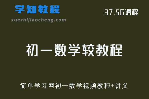 初中数学网课教程简单学习网初一数学视频教程+讲义全年班
