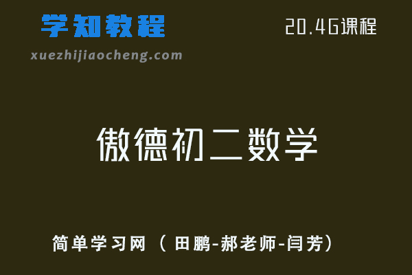 简单学习网傲德初二数学视频教程+讲义习题全套