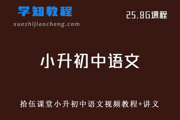 拾伍课堂小升初中语文视频教程+讲义