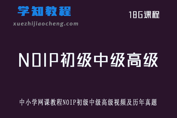 中小学网课教程NOIP初级中级高级视频及历年真题