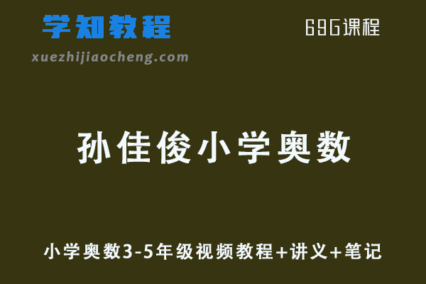 小学网课教程孙佳俊小学奥数3-5年级视频教程+讲义+课程笔记