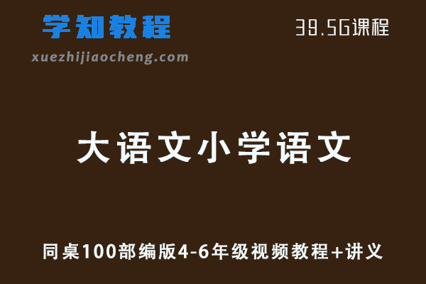 同桌100部编版大语文小学语文4-6年级视频教程+讲义