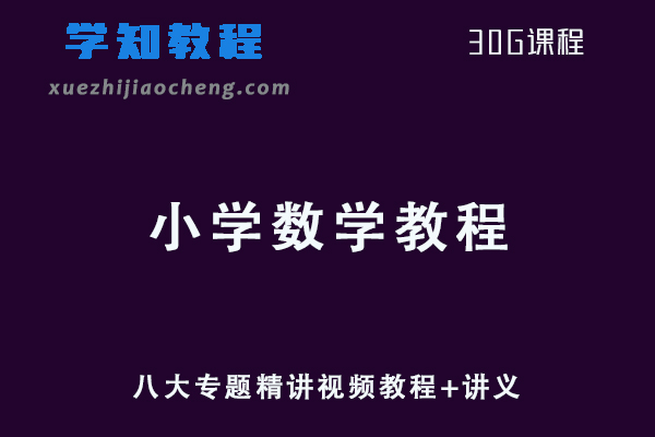 小学数学网课教程八大专题精讲视频教程+讲义（包含小学奥数精讲）