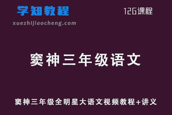 小学语文网课教程窦神三年级全明星大语文视频教程+讲义