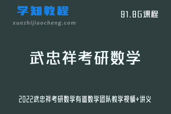 大学数学网课教程2022武忠祥考研数学有道数学团队教学视频+讲义