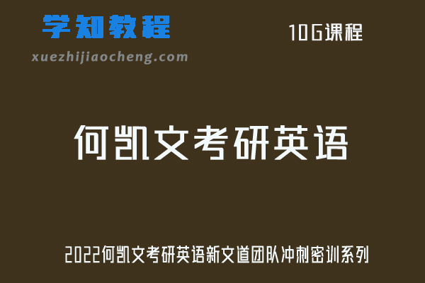 2022何凯文考研英语新文道团队冲刺密训系列教学课程