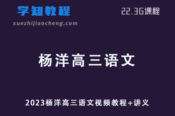 2023杨洋高三语文视频教程+讲义