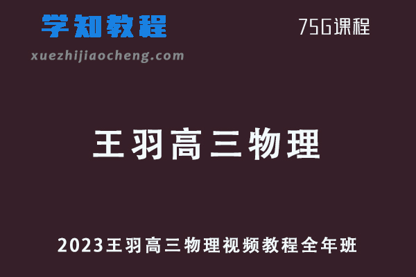 腾讯课堂高中物理网课教程2023王羽高三物理视频教程全年班