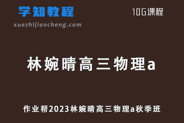 作业帮高中物理网课2023林婉晴高三物理a视频教程+讲义秋季班