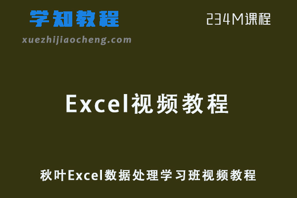 办公软件网课秋叶Excel数据处理学习班视频教程学习资源下载