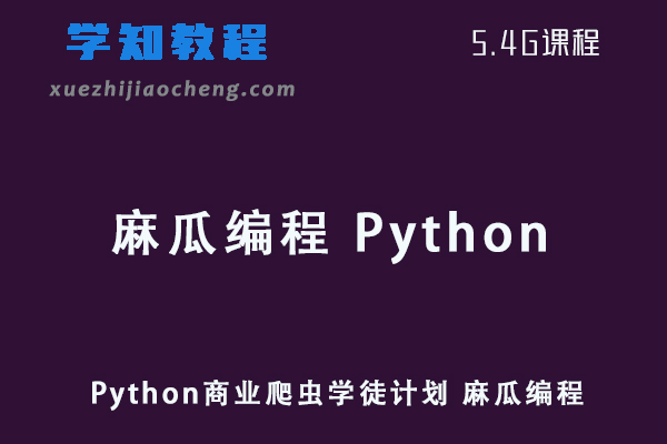 麻瓜编程网课教程Python 商业爬虫学徒计划视频教程资源下载