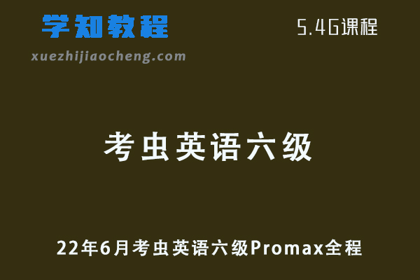 22年6月考虫英语六级Promax全程视频教程+讲义网课教程