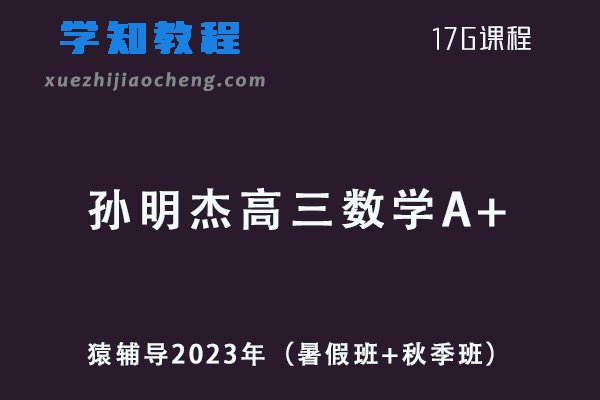 猿辅导高中数学网课教程2023孙明杰高三数学A+一轮复习视频教程（暑假班+秋季班）