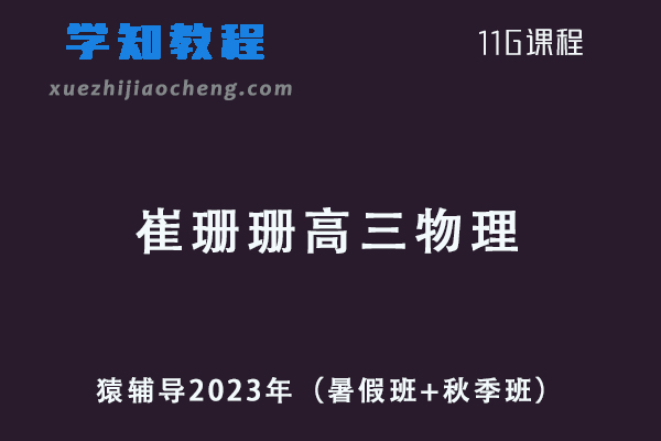 猿辅导高中物理网课2023崔珊珊高三物理视频教程（暑假班+秋季班）