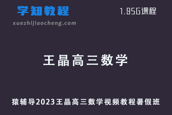猿辅导高中数学网课教程2023王晶高三数学视频教程暑假班