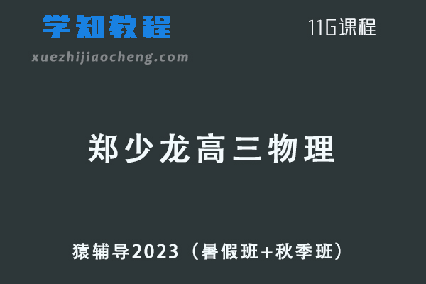 猿辅导高中物理网课2023郑少龙高三物理一轮复习视频教程+讲义（暑假班+秋季班）