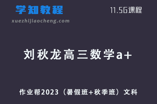 作业帮高中数学网课2023刘秋龙高三数学a+文科一轮复习视频教程+讲义（暑假班+秋季班）
