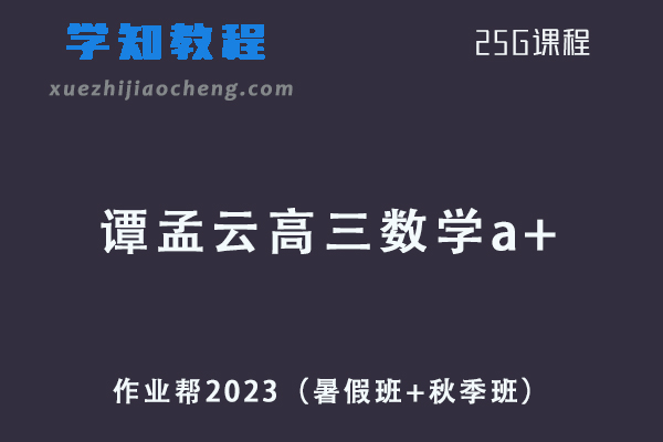 作业帮高中数学网课2023谭孟云高三数学a+一轮复习视频教程+讲义（暑假班+秋季班）