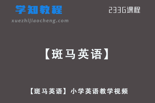 【斑马英语】小学英语教学视频