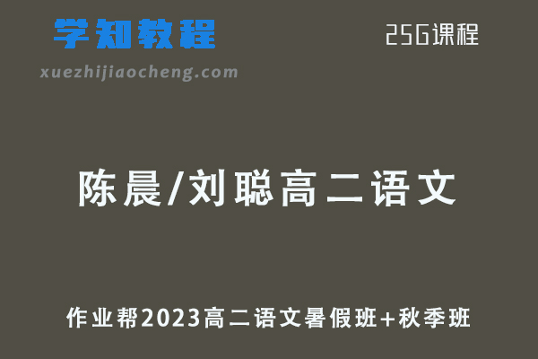 作业帮陈晨/刘聪23年高二语文网课教程+讲义（暑假班+秋季班）
