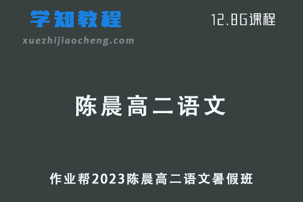 2023陈晨高二语文网课教程+讲义暑假班-作业帮23年高中课程