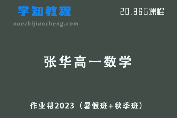 作业帮2023张华高一数学视频教程+讲义（暑假班+秋季班）