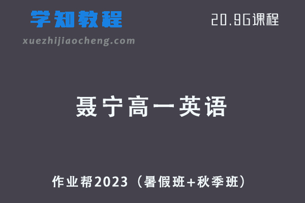 作业帮2023聂宁高一英语视频教程+讲义（暑假班+秋季班）