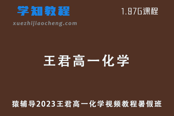 猿辅导2023王君高一化学视频教程暑假班