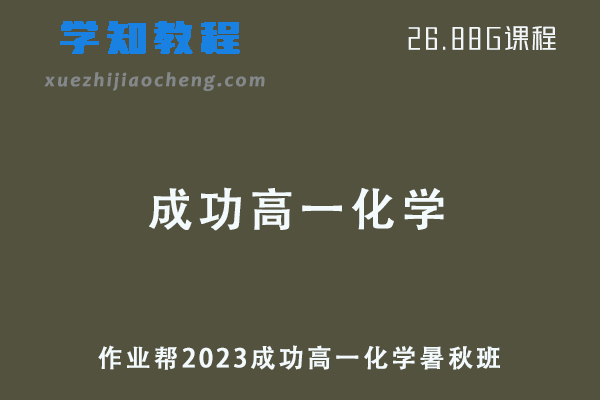 作业帮2023成功高一化学视频教程+讲义（暑假班+秋季班）