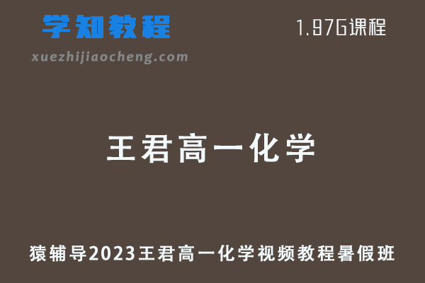 猿辅导2023王君高一化学视频教程暑假班