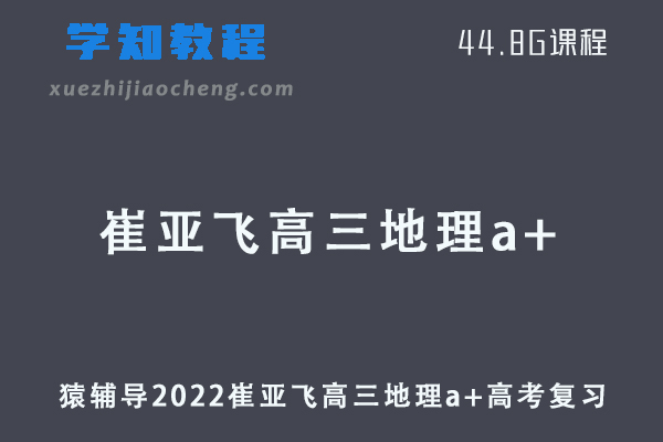 猿辅导2022崔亚飞高三地理a+班高考复习视频教程+讲义全年班