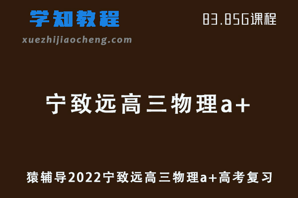 猿辅导2022宁致远高三物理a+班高考复习视频教程+讲义全年班
