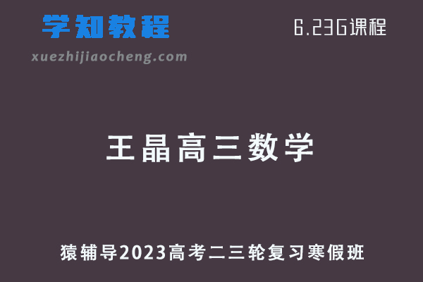 猿辅导2023王晶高三数学高考二轮复习视频教程寒假班